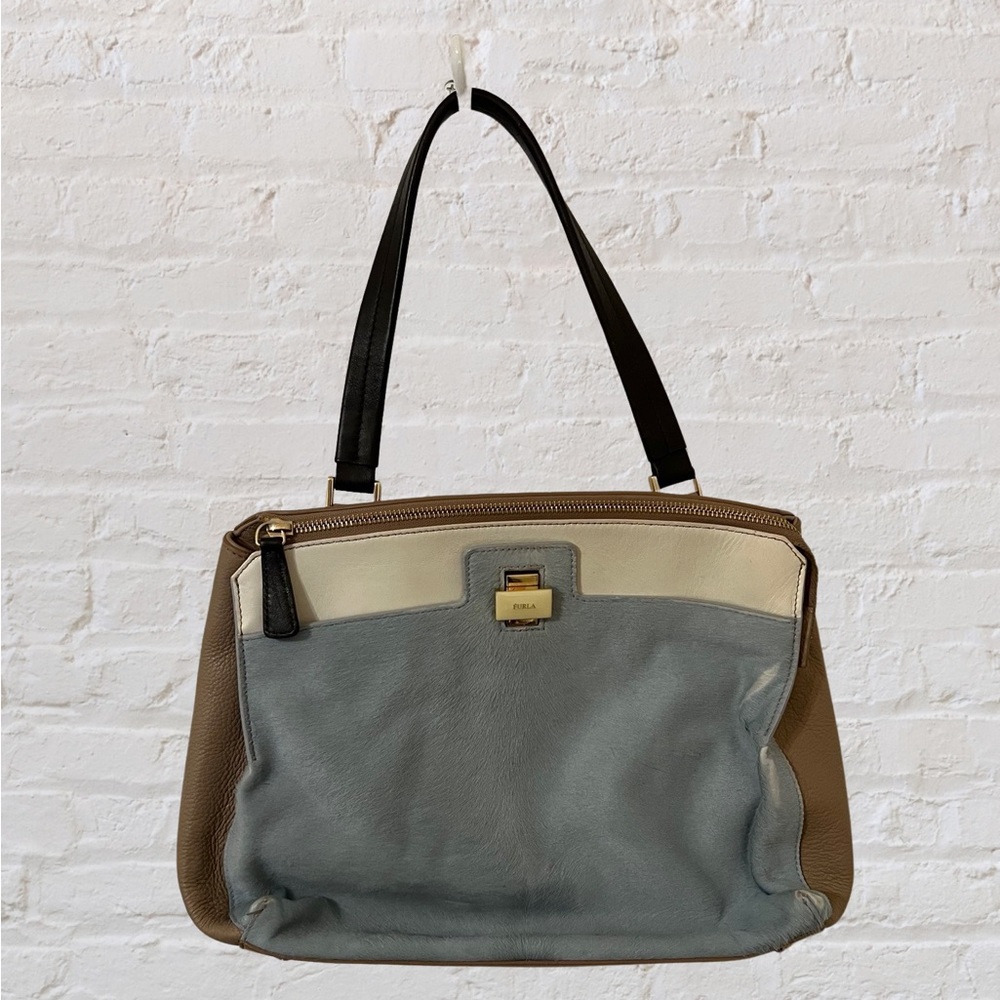 Furla top handle leather bag